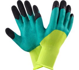 Нейлоновые перчатки Фабрика перчаток салатный с черными пальцами ПЕР-САЛАТ-ЧП-840 