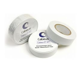 Изоляционная лента Cabeus белая, 19 мм х 20 м х 0.13 мм ET-WT 