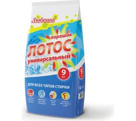 Стиральный порошок-автомат ЛЮБАША ЛОТОС 9 кг, для всех типов тканей 605571 