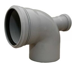 Канализационный переходной универсальный тройник АТЛАС ПЛАСТ 90 град, DN 110х50, фронтальный SPCTVF110050 