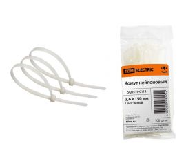 Нейлоновый белый хомут 3,6х150мм 100шт TDM SQ0515-0119 