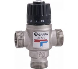 Термосмесительный клапан Gappo 1 нар/нар/нар боковое смешение 20-43 град. 550203 