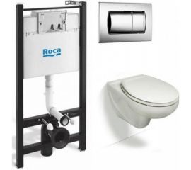 Унитаз с инсталляцией ROCA Victoria 893100000 ПЭК кнопка, сидение микролифт 00000037063 