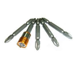 Набор бит двухсторонних PH2 65 мм с магнитом, 6 предметов S2 SKRAB 41575 