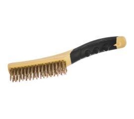 Щетка по металлу ROCKFORCE ручная, в пластиковом корпусе с прорезиненной рукояткой RF-340121318 