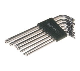 Набор TORX экстрадлинных ключей ROCKFORCE Т10Н-Т40Н с отверстием 7пр. RF-5071TL 