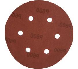 Круг абразивный на ворсовой подложке под липучку, перфорированный (5 шт; 150 мм; 6 отв.; P600) MATRIX 73852 