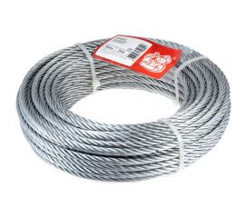 Стальной трос Стройбат DIN 3055, 6 мм, белый цинк, 20 м 311250 