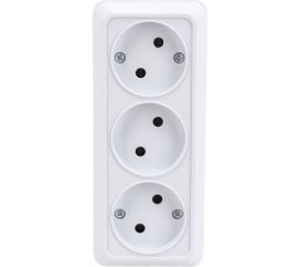 Розетка EKF Рим 3-местная 10А без заземления белая SQENR10-202-10 