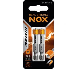 Бита с магнитной насадкой MAGNEO (2 шт; Ph2х50 мм; E6.3; карта) NOX 334520-2 