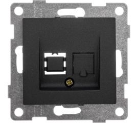 Механизм компьютерной розетки GUSI ELECTRIC Bravo RJ45, одинарной, СУ, графит С10К1-010 