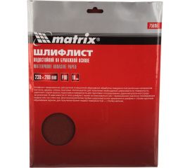Лист шлифовальный на бумажной основе, водостойкий (10 шт; 230x280 мм; P 80) MATRIX 75606 