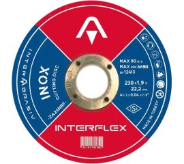 Круг отрезной по нержавеющей стали Inox 230х1.9х22.23 мм Interflex 4687202817986 