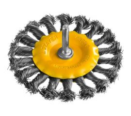 Щетка дисковая со шпилькой PROFESSIONAL (100 мм; жгутированная стальная проволока 0.5 мм) для дрели STAYER 35115-100 