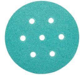 Круг шлифовальный на липучке - зелёный 125 мм, 5 шт, P100 FASTER TOOLS 8540 