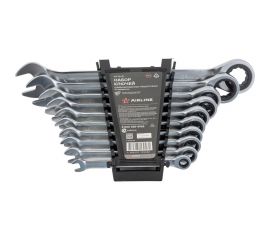 Набор ключей AIRLINE комбинированных трещоточных 10 предм. 8,10,12,13,14,15,17,19,22,24мм пласт.держат. AT-10-51 