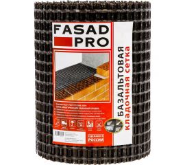 Кладочная базальтовая сетка FasadPro (25x25 мм; 0,36x50 м; 50/50 кН/м) УТ0006890 