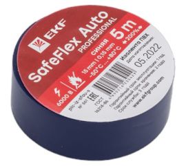 Изолента ПВХ EKF 15мм, 5м, синий серии SafeFlex Auto 10 шт. plc-iz-sfau-s 