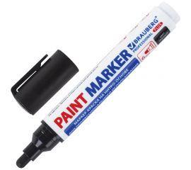 Лаковый маркер-краска BRAUBERG PRO PLUS EXTRA paint marker 6 мм, черный, нитро-основа 151451 