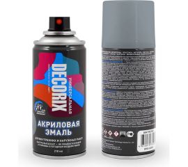 Аэрозольная акриловая эмаль Decorix (универсальная; серый; 210 мл) 0110-22 DX 