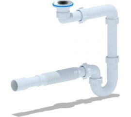 Сифон для раковины АНИ пласт 1 1/4x32 смещённый DB5015 