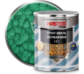 Грунт-эмаль по ржавчине MASTER PRIME 3 в 1 молотковая зеленый, 4 л 43 4300005677 