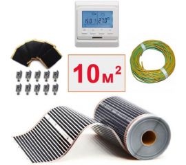 Плёночный электрический тёплый пол ТеплоСофт 10м.кв. с электронным терморегулятором плёнка 10м.кв./эл 