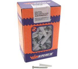 Набор VIPкрепеж белый дюбель 8х45 + шуруп 5х50 п/гол. оцинк. 90/90 шт 41504 VIP 