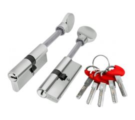 Цилиндровый механизм со штоком Fuaro D-PRO507/100 mm /65+10+25/ CP хром 5 кл. 39175 