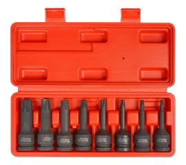 Набор головок ударных внешний TORX 8 шт, Т30-Т80, 78 мм, 1/2"", пластиковый кейс Airline ATAS050 