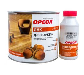 Лак для паркета Ореол (двухкомпонентный; с отвердителем; модифицированный; для внутренних работ; 1.776 кг) 6263 