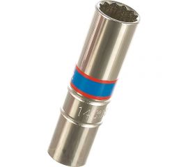 Головка для свечей зажигания (12 граней, 14 мм, 1/2"", резиновый фиксатор) KING TONY 463014RC 