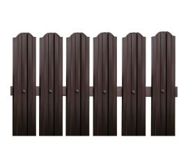 Металлический двухсторонний штакетник Металлика (коричневый; 10 штук; высота 1,8 метра) 1,8-8017/8017 1,8-8017/8017 