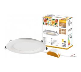 Ультратонкий встраиваемый светодиодный светильник TDM Даунлайт НАРОДНЫЙ СВО п белый 3Вт 4000К SQ0329-0523 