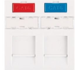 Вставка типа Mosaic NIKOMAX 45x45мм, 2 порта, белая NMC-PM2P-PF-WT 