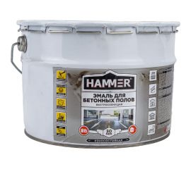 Эмаль акриловая для бетонных полов Hammer серая 10 кг ЭК000141562 