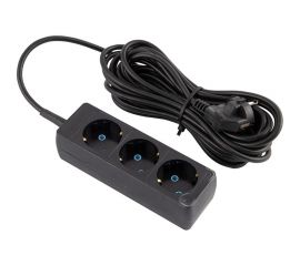 Удлинитель Engy Гранд 7 метров, 3 розетки, с заземлением черный 186740 