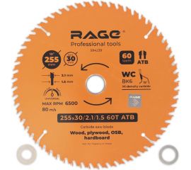 Диск пильный Universal 255 мм (10”), Z60, посадка 30+25.4/20/16 мм rage by VIRA 594239 