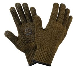 Трикотажные перчатки Фабрика перчаток, 2-слойные, с ПВХ, 7.5 класс, 6 нитей, оливковые, р.ХL/10 6-75-2С-ОЛ-(XL) 