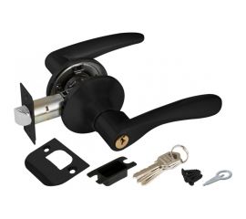 Ручка защелка Ajax 6010 BL-E (кл./фик.) черный 44517 