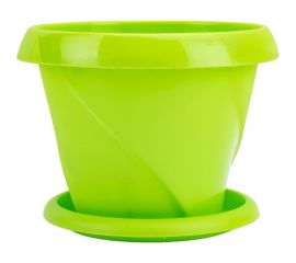 Кашпо Martika Флориана с поддонником, 0.3 л, диам. 100 мм, салатовое С383САЛ 
