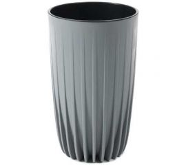 Кашпо LAMELA Sp.z o. 983 MIRA высокое, с вкладышем, диаметр 30 см, высота 515 мм, серое 069451 