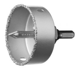 Коронка-чашка в сборе с державкой и сверлом ЗУБР Профессионал 76х25 мм, карбид-вольфрамовая крошка 33360-076_z01 