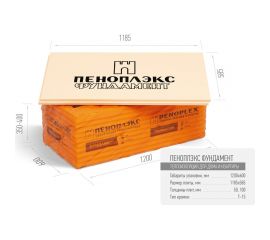 Экструдированный пенополистирол PENOPLEX Фундамент 50x585x1185 мм, упаковка 7 шт. TU0-0001956 