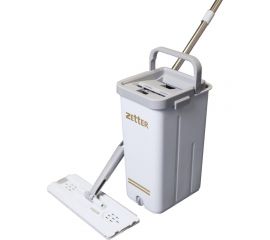 Швабра с отжимом и ведром premium м (10 л) белое ZETTER HOME202105-3-white 