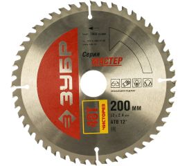 Диск пильный по дереву МАСТЕР Чистый рез (200x32 мм; 48Т) Зубр 36914-200-32-48 