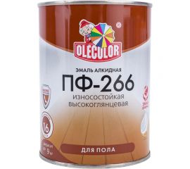 Эмаль для пола Olecolor ПФ-266 светлый орех, 0.9 кг 4300011453 