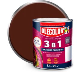 Грунт-эмаль по ржавчине OLECOLOR шоколадный, 2 кг 4300005944 