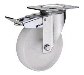 Колесо нейлоновое поворотное с тормозом 160 мм MFK-TORG 1123160 