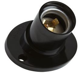 Потолочный косой патрон FERON Lh83 Е27, 250v, карболит, латунь, черный, размер 55x71 мм, 41043 